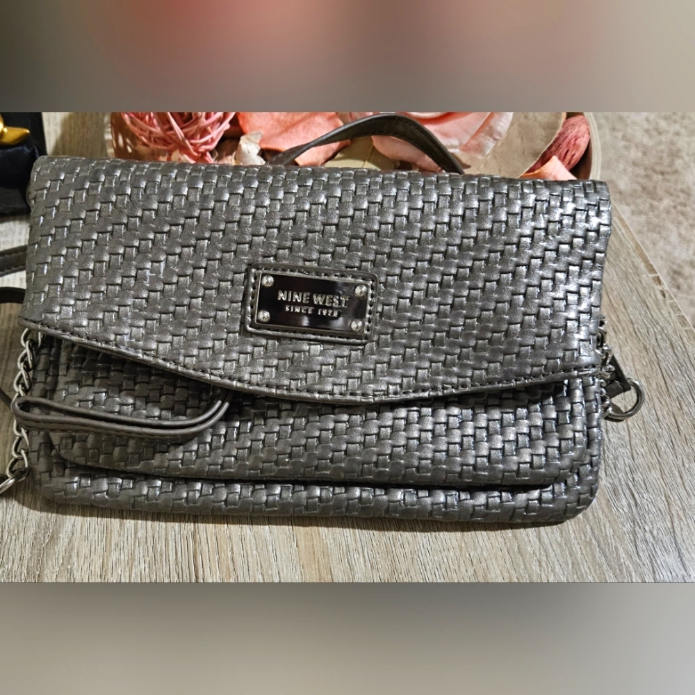 Nine West adjustable strap purse, Grey